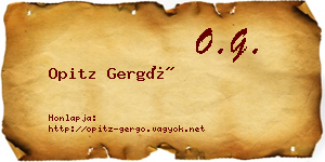 Opitz Gergő névjegykártya